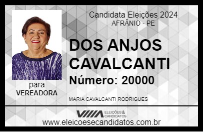 Candidato DOS ANJOS CAVALCANTI 2024 - AFRÂNIO - Eleições