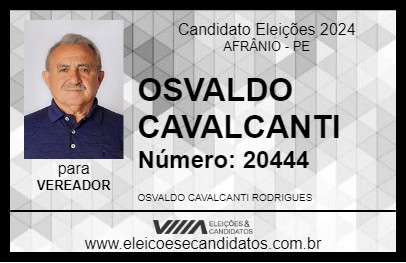 Candidato OSVALDO CAVALCANTI 2024 - AFRÂNIO - Eleições