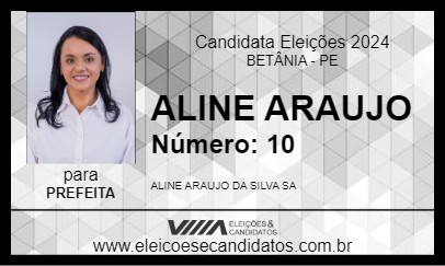 Candidato ALINE ARAUJO 2024 - BETÂNIA - Eleições