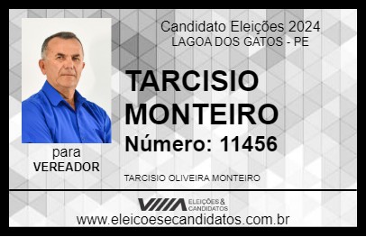 Candidato TARCISIO MONTEIRO 2024 - LAGOA DOS GATOS - Eleições