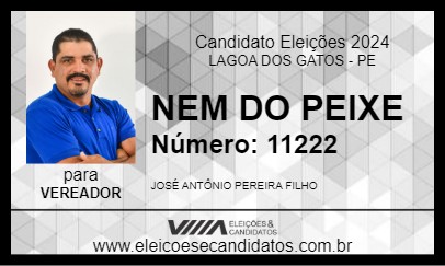 Candidato NEM DO PEIXE 2024 - LAGOA DOS GATOS - Eleições