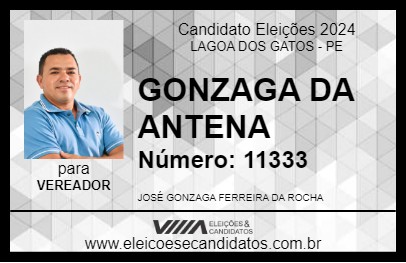 Candidato GONZAGA DA ANTENA 2024 - LAGOA DOS GATOS - Eleições