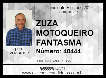 Candidato ZUZA MOTOQUEIRO 2024 - BUÍQUE - Eleições