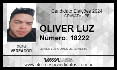 Candidato OLIVER LUZ 2024 - GRAVATÁ - Eleições