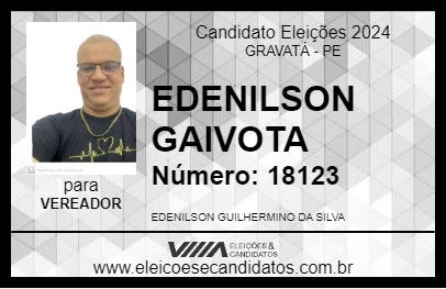 Candidato EDENILSON GAIVOTA 2024 - GRAVATÁ - Eleições