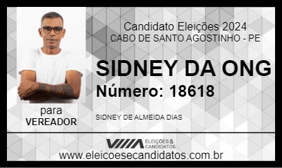 Candidato SIDNEY DA ONG 2024 - CABO DE SANTO AGOSTINHO - Eleições