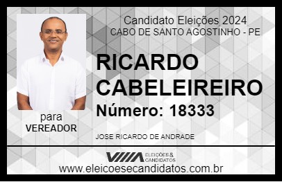 Candidato RICARDO CABELEIREIRO 2024 - CABO DE SANTO AGOSTINHO - Eleições