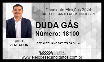 Candidato DUDA GÁS 2024 - CABO DE SANTO AGOSTINHO - Eleições