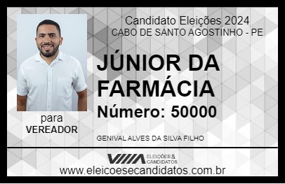 Candidato JÚNIOR DA FARMÁCIA 2024 - CABO DE SANTO AGOSTINHO - Eleições