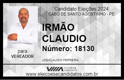 Candidato IRMÃO CLAUDIO 2024 - CABO DE SANTO AGOSTINHO - Eleições