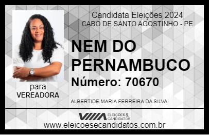 Candidato NEM DO PERNAMBUCO 2024 - CABO DE SANTO AGOSTINHO - Eleições