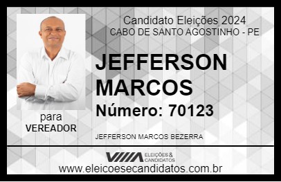 Candidato JEFFERSON MARCOS 2024 - CABO DE SANTO AGOSTINHO - Eleições