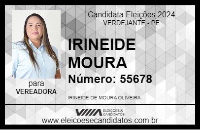 Candidato IRINEIDE MOURA 2024 - VERDEJANTE - Eleições