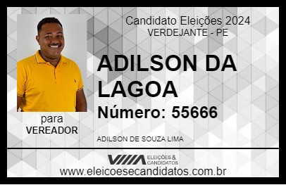 Candidato ADILSON DA LAGOA 2024 - VERDEJANTE - Eleições