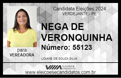 Candidato NEGA DE VERONQUINHA 2024 - VERDEJANTE - Eleições