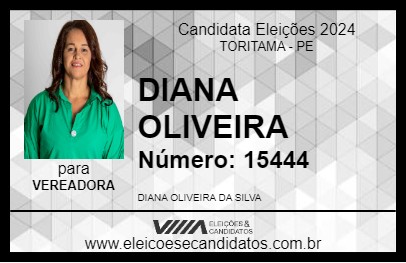 Candidato DIANA OLIVEIRA 2024 - TORITAMA - Eleições