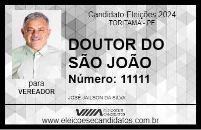 Candidato DOUTOR DO SÃO JOÃO 2024 - TORITAMA - Eleições