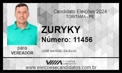 Candidato ZURYKY 2024 - TORITAMA - Eleições