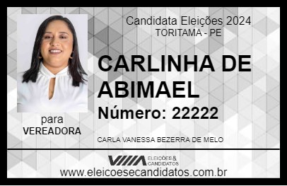 Candidato CARLINHA DE ABIMAEL 2024 - TORITAMA - Eleições