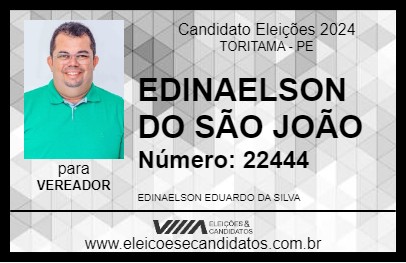 Candidato EDINAELSON DO SÃO JOÃO 2024 - TORITAMA - Eleições