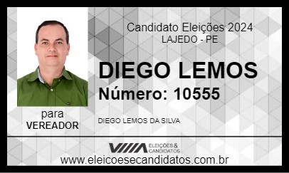 Candidato DIEGO LEMOS 2024 - LAJEDO - Eleições