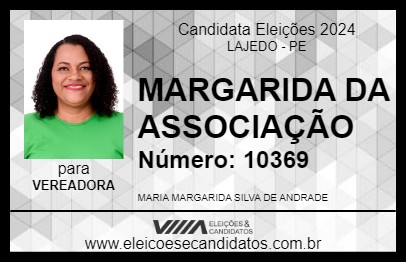 Candidato MARGARIDA DA ASSOCIAÇÃO 2024 - LAJEDO - Eleições