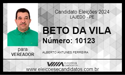 Candidato BETO DA VILA 2024 - LAJEDO - Eleições