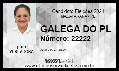 Candidato GALEGA DO PL 2024 - MACAPARANA - Eleições