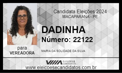 Candidato DADINHA 2024 - MACAPARANA - Eleições