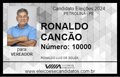 Candidato RONALDO CANCÃO 2024 - PETROLINA - Eleições