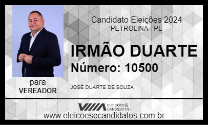 Candidato IRMÃO DUARTE 2024 - PETROLINA - Eleições