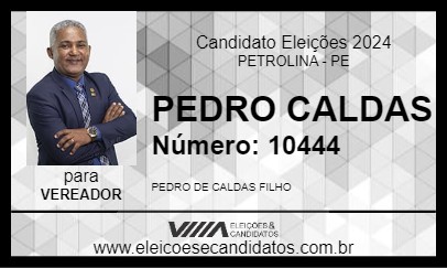 Candidato PEDRO CALDAS 2024 - PETROLINA - Eleições