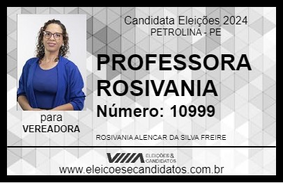 Candidato PROFESSORA ROSIVANIA 2024 - PETROLINA - Eleições