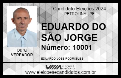 Candidato EDUARDO DO SÃO JORGE 2024 - PETROLINA - Eleições