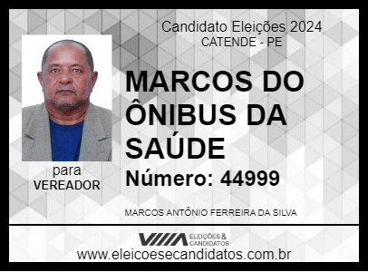 Candidato MARCOS DO ÔNIBUS DA SAÚDE 2024 - CATENDE - Eleições