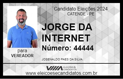 Candidato JORGE DA INTERNET 2024 - CATENDE - Eleições