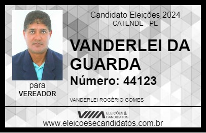 Candidato VANDERLEI DA GUARDA 2024 - CATENDE - Eleições