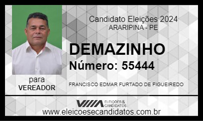 Candidato DEMAZINHO 2024 - ARARIPINA - Eleições