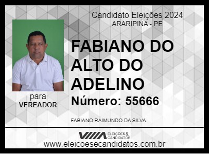 Candidato FABIANO DO ALTO DO ADELINO 2024 - ARARIPINA - Eleições