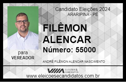 Candidato FILÊMON ALENCAR 2024 - ARARIPINA - Eleições