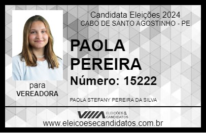 Candidato PAOLA PEREIRA 2024 - CABO DE SANTO AGOSTINHO - Eleições