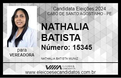 Candidato NATHALIA BATISTA 2024 - CABO DE SANTO AGOSTINHO - Eleições