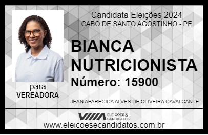 Candidato BIANCA NUTRICIONISTA 2024 - CABO DE SANTO AGOSTINHO - Eleições