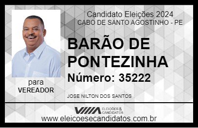 Candidato BARÃO DE PONTEZINHA 2024 - CABO DE SANTO AGOSTINHO - Eleições