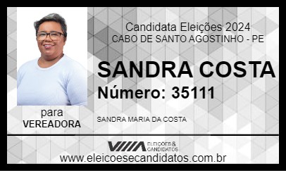 Candidato SANDRA COSTA 2024 - CABO DE SANTO AGOSTINHO - Eleições