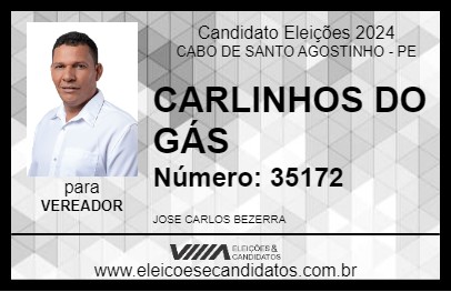 Candidato CARLINHOS DO GÁS 2024 - CABO DE SANTO AGOSTINHO - Eleições