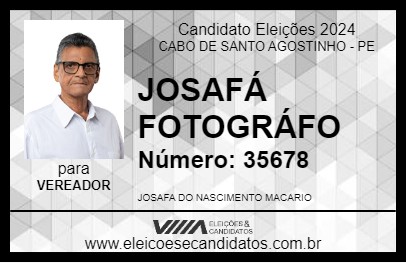 Candidato JOSAFÁ FOTOGRÁFO 2024 - CABO DE SANTO AGOSTINHO - Eleições