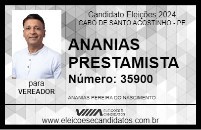 Candidato ANANIAS PRESTAMISTA 2024 - CABO DE SANTO AGOSTINHO - Eleições