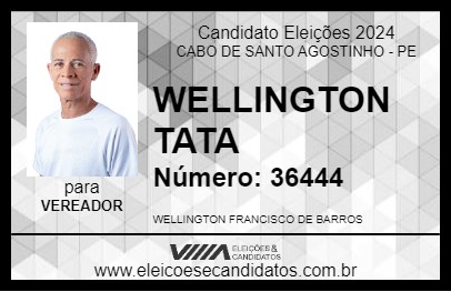 Candidato WELLINGTON TATA 2024 - CABO DE SANTO AGOSTINHO - Eleições