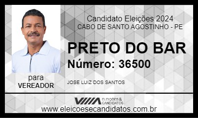 Candidato PRETO DO BAR 2024 - CABO DE SANTO AGOSTINHO - Eleições